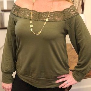 Green lace top